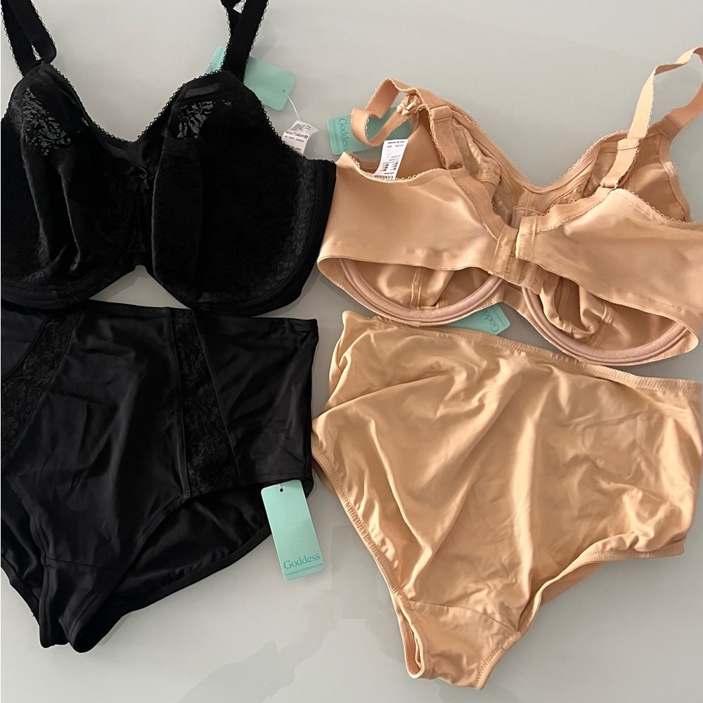 Goddess Women's Black or Tan Intimates Set